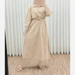 پیراهن مانتو دانشجویی لینن وارداتی فری سایز - Image 6