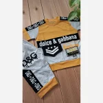 ست تیشرت و شلوارک پسرانه طرح D&G جنس پنبه یک رو و ملانژ - Image 5