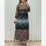 پیراهن ساحلی نخی حاشیه دار زیر سینه کشدار فری سایز - Image 6