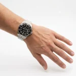 ساعت مردانه رولکس سابمارینر استیل صفحه مشکی موتور کوارتز ژاپن تقویم ذره بینی زه چرخشی مسترکوالیتی - Image 4