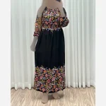 پیراهن ساحلی نخی حاشیه دار فری سایز - Image 2