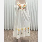 پیراهن گلدوزی هندی بلند نخی واردتی فری سایز - Image 5