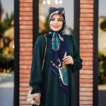 مانتو عبایی عربی مدل مهدا جنس کرپ سوپر الیزه با دامن نیم کلوش - Image 3