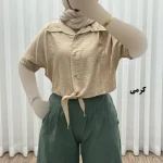 شومیز زنانه گره ای مدل کیمونو جنس بابوس فری سایز - Image 2