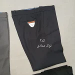 شلوار پارچه ای مردانه نخی سایز 42 تا 54 رنگ طوسی مشکی زغالی - Image 4