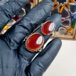 ست انگشتر مردانه و زنانه نقره روس با نگین عقیق سرخ خراسانی - تصویر 3