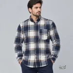پیراهن پشمی مردانه چهارخانه قواره آزاد پنبه و پلیمر سایزبزرگ - تصویر 6