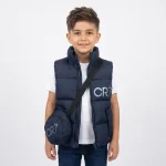 پافر کیفدار پسرانه CR7 سرمه ای باکسی پاییزه و زمستانه
