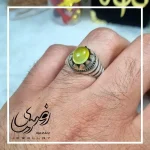 انگشتر نقره مردانه طرح شیر و خورشید با نگین شرف الشمس - تصویر 2