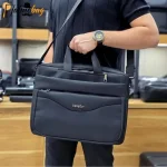 کیف اداری و لپتاپی 3 کاره بنلتون جنس دیبا مشکی - تصویر 4