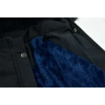 کاپشن دخترانه شمعی مشکی کلاه خزه ای آستر خز پاییزی و زمستانی - تصویر 5
