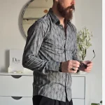 پیراهن آستین بلند مردانه نخی سایز M تا XXL رنگی - تصویر 10