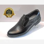 کفش چرم اسپرت مردانه مدل رویال مشکی اداری مجلسی روزمره - تصویر 3