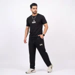 ست تیشرت و شلوار مردانه بیسکویتی مشکی