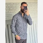 پیراهن مردانه آستین بلند راه راه ابروبادی سارینا سایزبندی M L XL XXL - تصویر 4