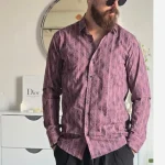 پیراهن آستین بلند مردانه نخی سایز M تا XXL رنگی - تصویر 6