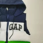 پافر پسرانه GAP سبز سه رنگ شمعی جیبدار - تصویر 2