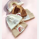 کلاه نخ پنبه کشبافت نوزادی تا 2 سال رنگین کمان - تصویر 3