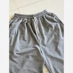 شلوار اسلش فول بگ پارچه ملانژ خنک رنگ طوسی و مشکی سایز بزرگ XXL و XXXL - تصویر 4