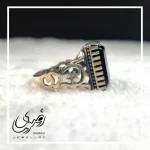 انگشتر مردانه نقره روس با سنگ عقیق مشکی - تصویر 3