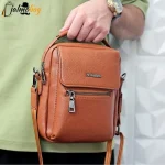 کیف دستی دوشی چرم خارجی ضد خش مدل ورزشی جیبی - تصویر 4