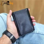 کیف پول چرم مردانه سه لت چرم اصل گاوی - تصویر 2