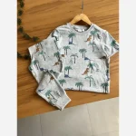 ست تیشرت و شلوار راحتی پسرانه طرح دایناسور برند نکست جنس نخ پنبه - تصویر 2