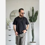 تیشرت مردانه و زنانه آستین کوتاه جنس پنبه سوپر در رنگهای سفید و مشکی سایز XL تا XXXL