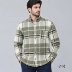 پیراهن پشمی مردانه چهارخانه قواره آزاد پنبه و پلیمر سایزبزرگ - تصویر 5
