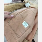 کت کاپشن بوفالو کتان خزدار بچگانه رنگ مسی و کرمی مناسب 1 تا 6 سال - تصویر 4