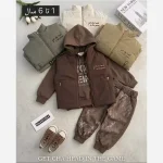 سه تیکه هودی پافر و جاگر اسپرت بچگانه سایز 35 تا 50