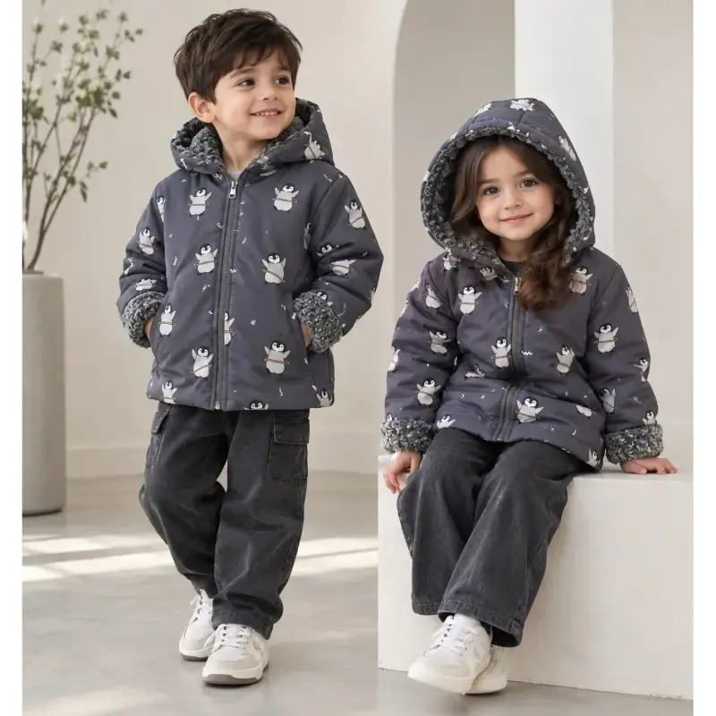 ec142922-7ae6-4aa3-95a9-1c0c800145d5 سویشرت بارونی بچه گانه خزدار ضخیم ضد آب سایز 2 تا 8 سال - تصویر 1