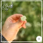انگشتر نقره زنانه عیار 925 با نگین عقیق سبز و حکاکی دست استاد فتح - تصویر 2