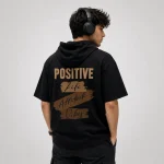 تی شرت مردانه کلاه دار پنبه ای طرح حروف مدل positive - تصویر 7